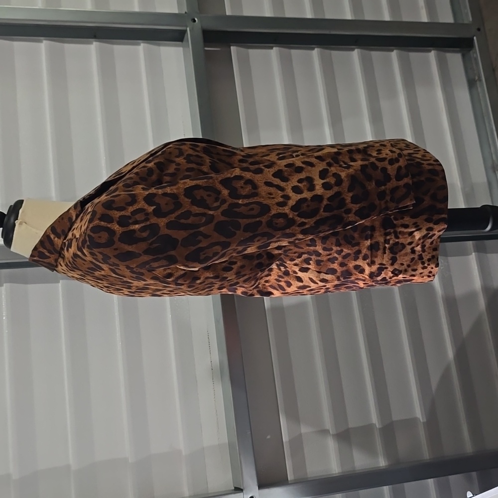Peck & Peck Leopard Print One Button Tunic Blazer… - image 3